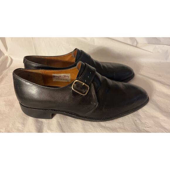 Lloyd & Haig Custom Built Black Leather Monk Strap Shoes Size: 8/9 US - Picture 2 of 13